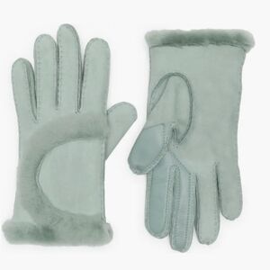 Ugg Genuine Shearling Exposed Curve Seam Gloves, Grey Medium